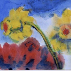 Nolde, Emil: Red flowers and yellow daffodils