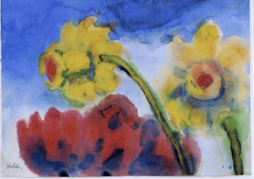 Nolde, Emil: Red flowers and yellow daffodils