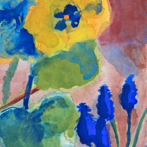 Nolde, Emil: Yellow pansies and blue hyacinths
