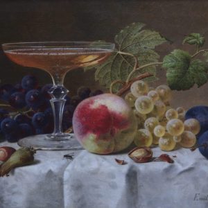 Preyer, Emilie: Fruit still life with champagne bowl, 1885