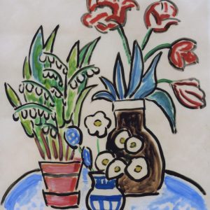 Münter, Gabriele: Still life with tulips, 1957