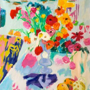 Cavaillès, Jules: Bouquet of flowers and fruit plate