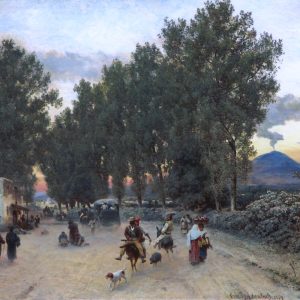 Achenbach, Oswald: On the country road near Naples, 1859