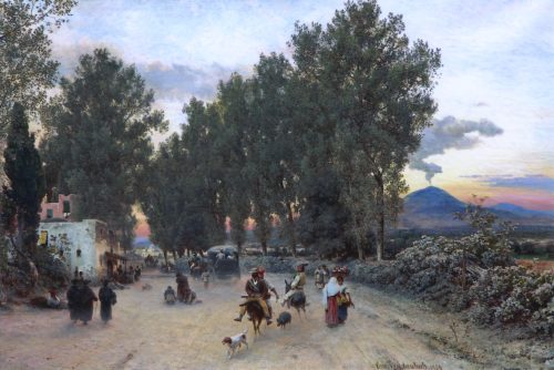 Achenbach, Oswald: On the country road near Naples, 1859