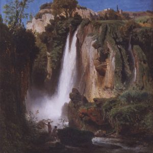 Achenbach, Oswald: Bathers at the waterfall, 1851