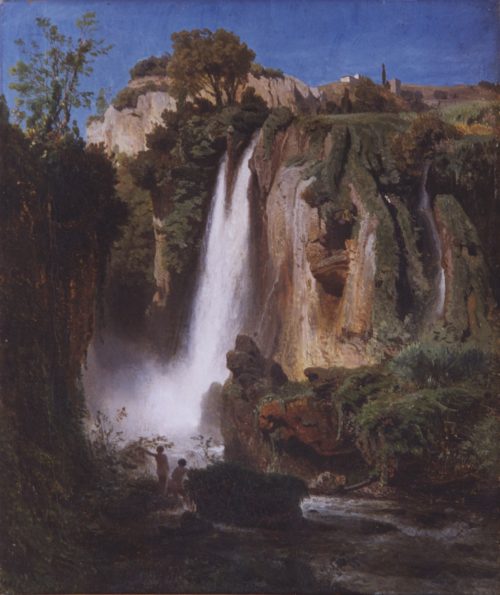 Achenbach, Oswald: Bathers at the waterfall, 1851