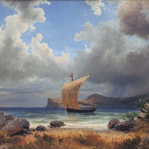 Achenbach, Oswald: Sailboat in an Italian bay, 1848