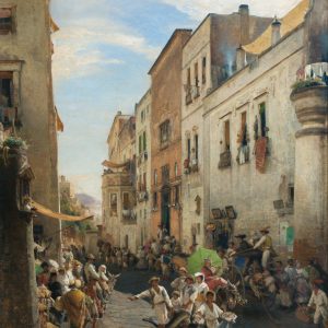 Achenbach, Oswald: Street festival near Naples, 1866