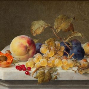Johann Wilhelm Preyer: Früchtestillleben mit Trauben und Johannisbeeren, 1878