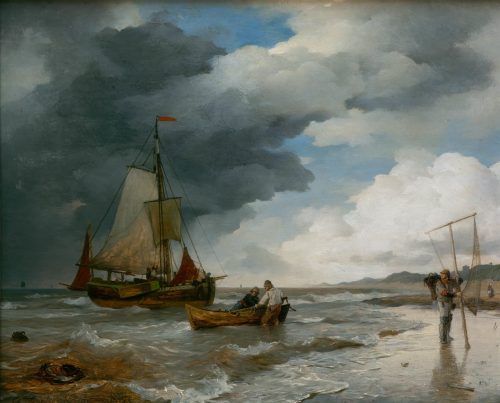 Achenbach, Andreas: Fishermen on the beach, 1895