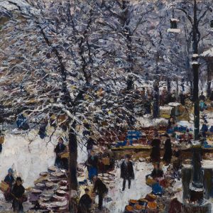 Willy Lucas: Töpfermarkt im Schnee. Stuttgart, 1916