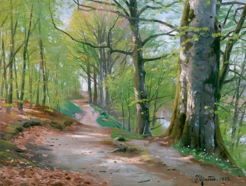 Mönsted, Peder: Spring at the lake, 1903