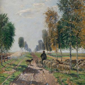 Hugo Mühlig: Shepherd on the birch avenue