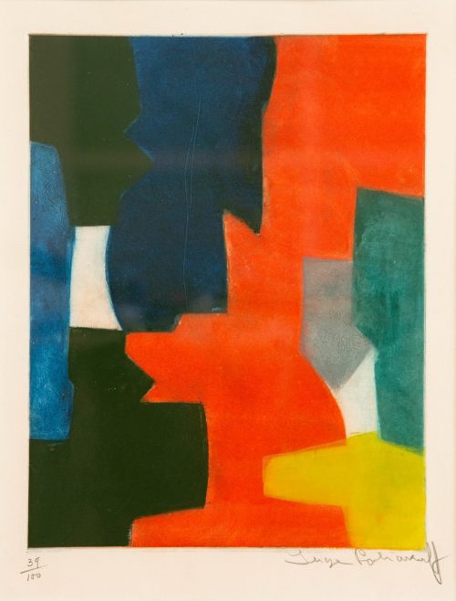 Serge Poliakoff: Composition in red, blue, yellow, 1958