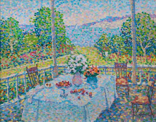 Selmersheim-Desgrange, Jeanne: Blumen gedeckter Terrassentisch
