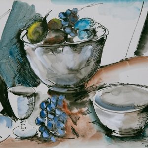 Maurice de Vlaminck: Fruit Bowl with Glass and Cup, 1919-20